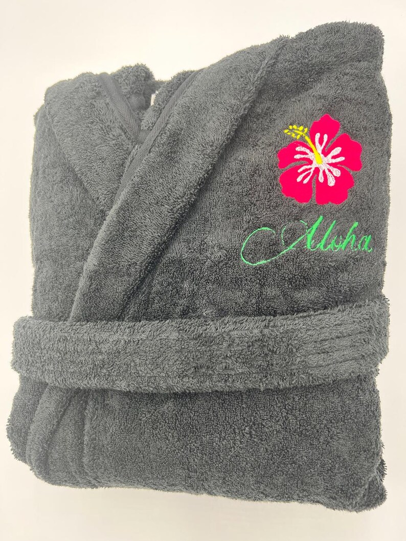 Personalized Hooded Turkish Terry Bath Robe, Monogrammed Robe with Hood, Embroidered, Custom Terry 100% Cotton Gift image 15