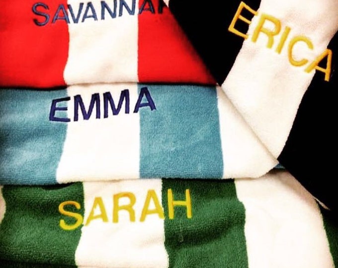 Featured listing image: Personalized Quick-Dry Oversized Cabana Pool + Beach Towel, 100% Turkish Cotton | Summer Essential