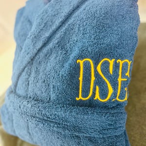Personalized Hooded Turkish Terry Bath Robe, Monogrammed Robe with Hood, Embroidered, Custom Terry 100% Cotton Gift image 11