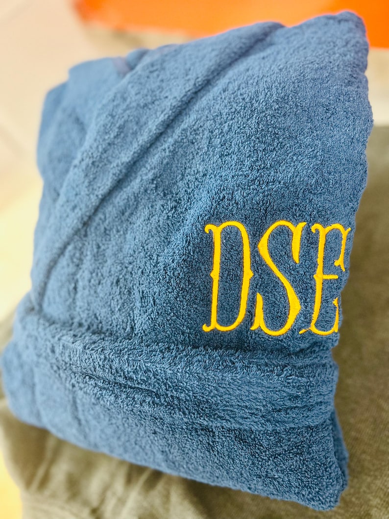 Personalized Hooded Turkish Terry Bath Robe, Monogrammed Robe with Hood, Embroidered, Custom Terry 100% Cotton Gift image 11