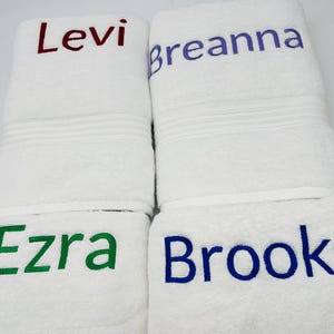 Personalized Bath Towel 28" x 54", Eco-Friendly Custom Monogrammed/Embroidered, 100% Cotton, Wedding, Birthday and Anniversary Gift image 12
