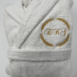 Personalized Hooded Turkish Terry Bath Robe, Monogrammed Robe with Hood, Embroidered, Custom Terry 100% Cotton Gift image 14
