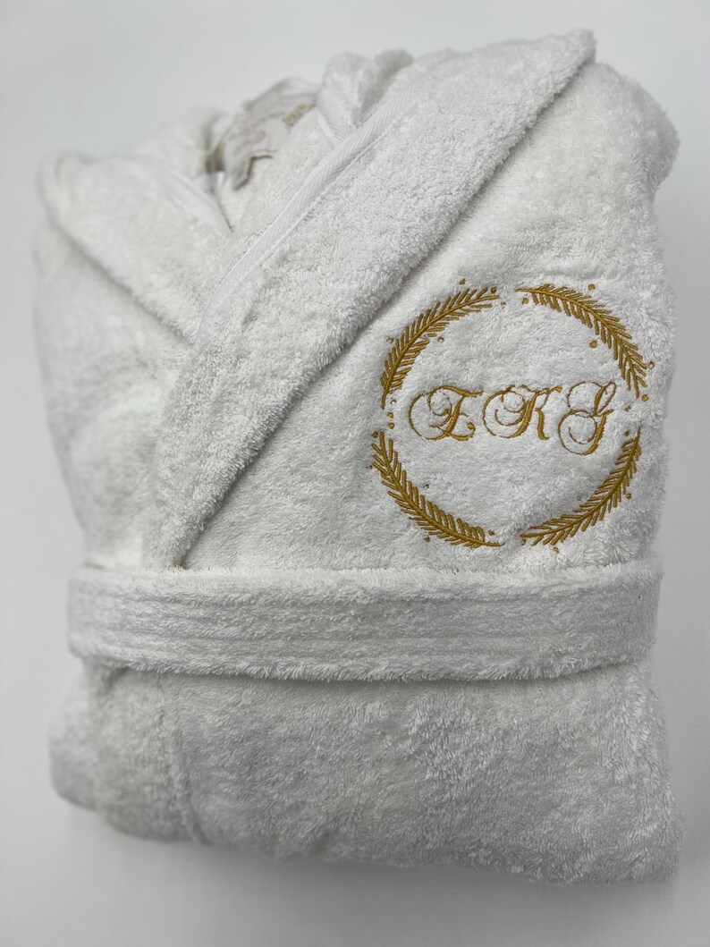 Personalized Hooded Turkish Terry Bath Robe, Monogrammed Robe with Hood, Embroidered, Custom Terry 100% Cotton Gift image 14