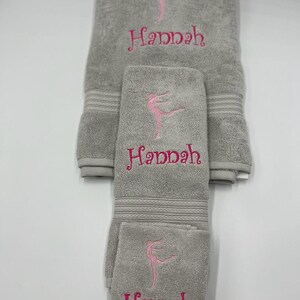 Personalized 3 piece Bath Towel Set, Embroidered Bath Towel, Hand Towel, Wash Towel, Monogrammed/Customized, Kids, Teen and Adults image 3