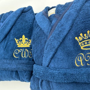 Personalized Hooded Turkish Terry Bath Robe, Monogrammed Robe with Hood, Embroidered, Custom Terry 100% Cotton Gift, Heavy Long Bathrobe image 3