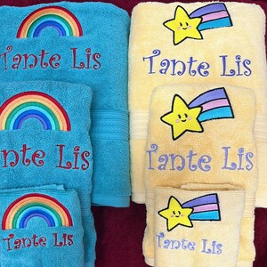 Personalized 3 piece Bath Towel Set, Embroidered Bath Towel, Hand Towel, Wash Cloth image 10