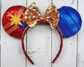 Captain Marvel Ear Band Bow