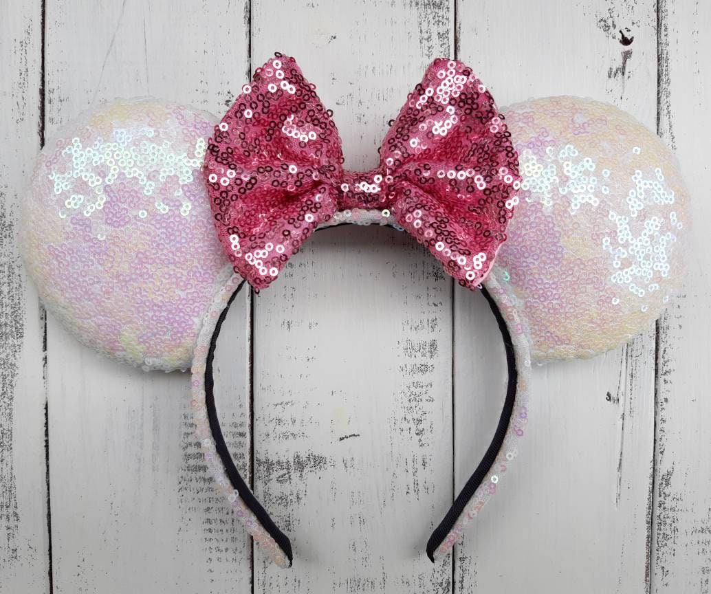 Pearl Iridescent Ears With Spring Color Bows - Etsy