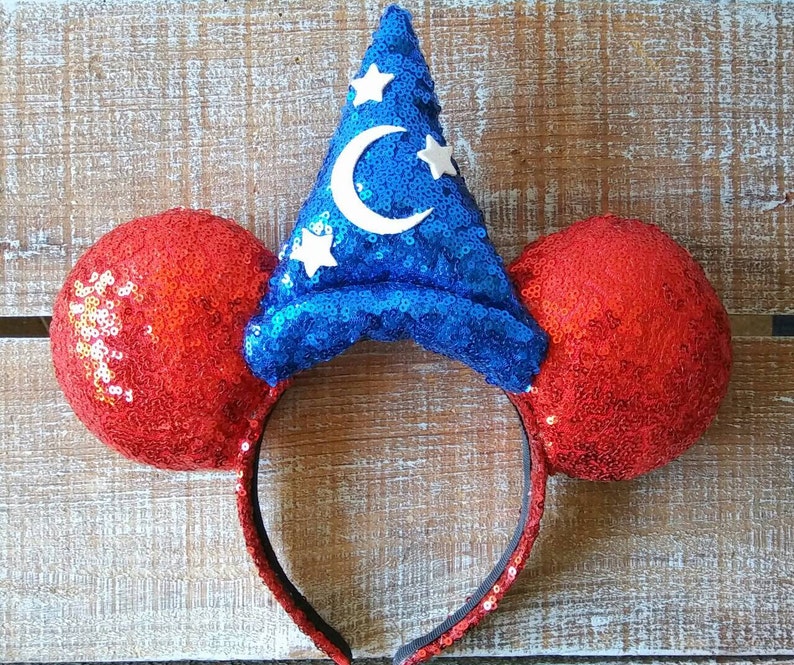 Mickey Sorcerer's Apprentice Inspired Ears in Red or Black Etsy