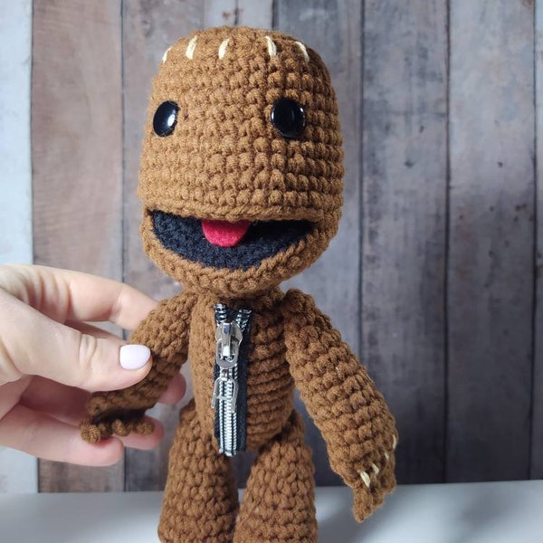 Sackboy Kleiner großer Planet Amigurimi gehäkelter großer Plüschtier