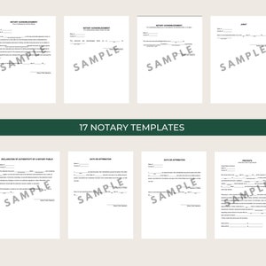 Notarial Protest 17 Printable Notary Certificates - Acknowledgements - Jurat - Oath ...