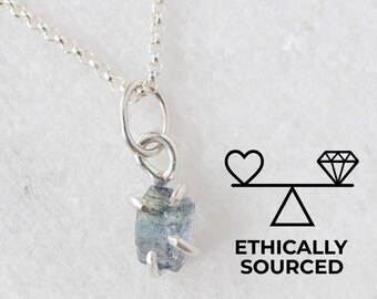 Raw Tanzanite Charm: Sterling Silver December Birthstone Pendant