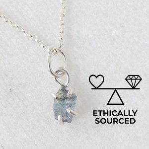 Raw tanzanite charm, Natural raw tanzanite pendant, Raw gemstone necklace, December birthstone dangle gift for her