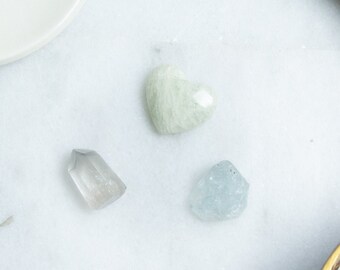 Healing crystal kit | ethically sourced gemstone ritual set for stress | self care pocket crystals gift box for her