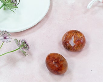 Ethically Sourced Carnelian Palm Stone: Polished Sacral Chakra Crystal