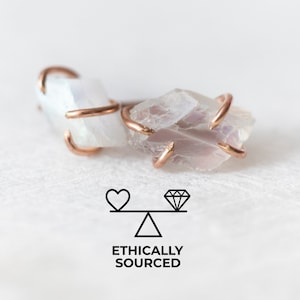 Pendientes de piedra lunar en bruto, regalo de piedra natal de junio, pendientes de piedras preciosas, joyería de piedra lunar en bruto, joyería nupcial, pendientes de boda, pendientes minimalistas