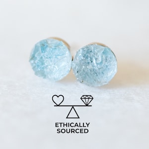 Aquamarine Earrings, Raw Stone Studs, March Birthstone Jewelry, Gift For Her, Raw Gemstone Earrings, Aquamarine Jewelry, Silver Studs