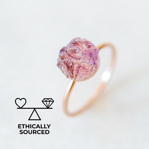 Raw Amethyst Ring, Raw Crystal Ring, Rough Amethyst Ring, Non Traditional Engagement Ring, February Birthstone Ring, Ethical Gift For Women