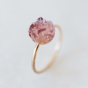 Raw Amethyst Ring, Raw Crystal Ring, Rough Amethyst Ring, Non Traditional Engagement Ring, February Birthstone Ring, Ethical Gift For Women image 3