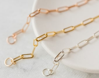 Paperclip Chain Bracelet: Sterling Silver, Gold Filled Oval Link
