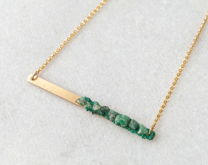 uncut emerald necklace