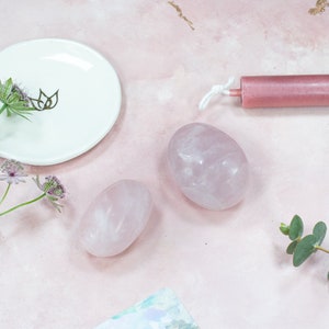 Ethically Sourced Rose Quartz Palm Stone for Love and Self Love - Large Pink Tumbled Stone