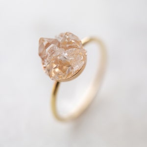 Unique Engagement Ring, Raw Diamond Ring, Promise Ring, Alternative Engagement Ring, Raw Crystal Jewelry, Gemstone Ring,Non Traditional Ring