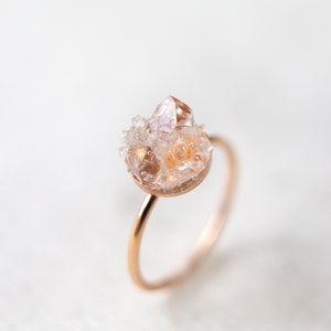 Unique Engagement Ring, Raw Diamond Ring, Promise Ring, Alternative Engagement Ring, Raw Crystal Jewelry, Gemstone Ring,Non Traditional Ring image 2