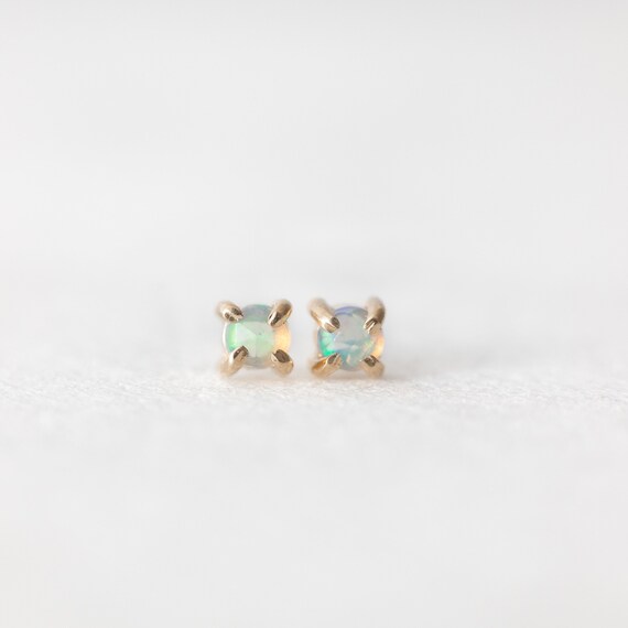Natural opal shop stud earrings