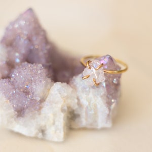 Morganite Ring, Raw Morganite Ring, Morganite Engagement Ring, Promise Ring, Raw Stone Ring, Unique Engagement Ring, Pink Rose Gold Ring image 4