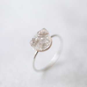 Unique Engagement Ring, Raw Diamond Ring, Promise Ring, Alternative Engagement Ring, Raw Crystal Jewelry, Gemstone Ring,Non Traditional Ring image 4