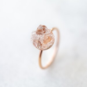 Unique Engagement Ring, Raw Diamond Ring, Promise Ring, Alternative Engagement Ring, Raw Crystal Jewelry, Gemstone Ring,Non Traditional Ring image 6