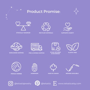 a purple background with white outline icons