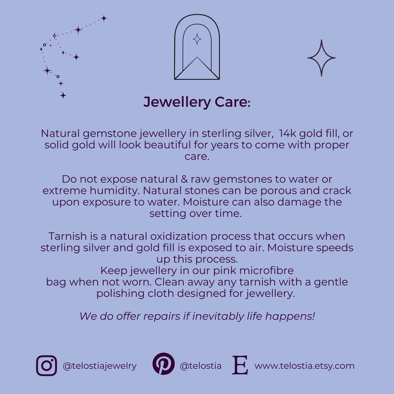 a poster with a description of jewelry care