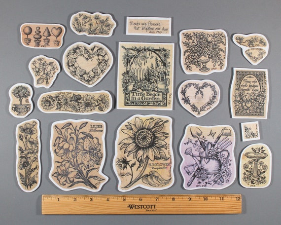 No Foam Unmounted Word /& Saying Rubber Stamps Lot of 24