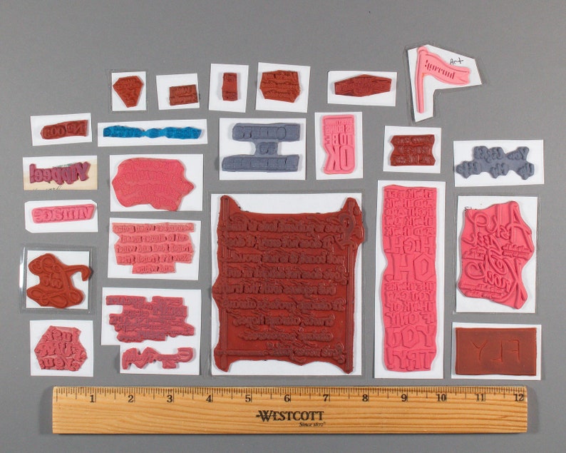 No Foam Unmounted Word /& Saying Rubber Stamps Lot of 24