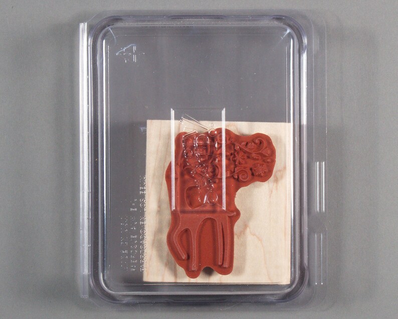 Christmas Reindeer with Swirl Flourish Antlers Dasher Rubber Stamp Stampin/' Up used Retired