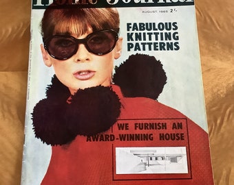 Australian Home Journal Magazine August 1965, With Free Sewing Patterns, Knitting Patterns, Ladies Fashions, Cooking, Retro Advertisements