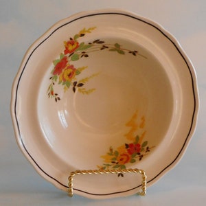 Royal Doulton Rosslyn Dinner Service Pieces, Bowls, Sideplates, Luncheon Plates Dinner Plate, Roses & Black Trim, c1937