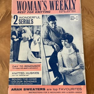 Women's Weekly Magazine  March 2nd, 1963, Vintage Fashion, Adverts, Fiction, Cookery, Knitting, Home Decorating