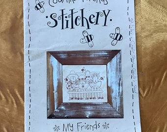Country Friends Stitchery Pattern, My Friends, Wendy Brigg, Bronwyn Hayes, Country Style Embroidery Pattern