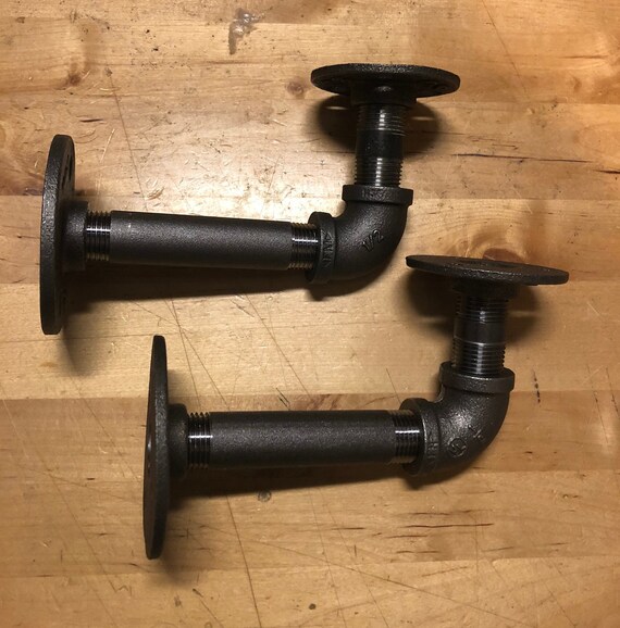 2 Shelf Brackets Supports Bracket Pipe Image 0