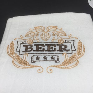 Craft Bier Bar/Küche Handtuch - bestickt, handgefertigt