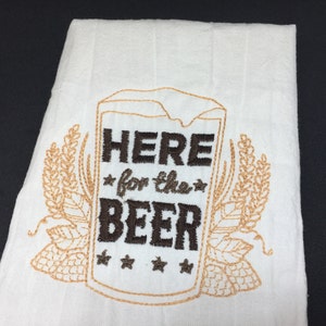 Craft Beer Bar / keukenhanddoek - geborduurd, handgemaakt