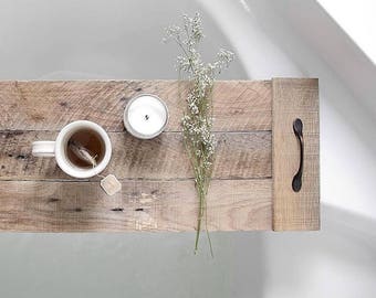 Bath Tray/ Reclaimed Wood/ Spa Tray/ Gift for Mom/ Gift/ Gift for Her/ Gifts under 50/ Wedding Gift/ Mothers Day Gift/ Anniversary Gift