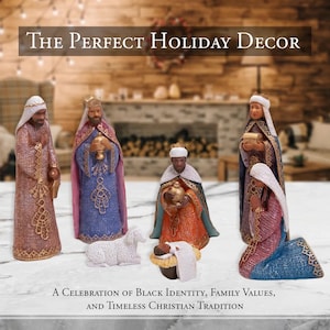 African American Expressions – Set Di 7 Statuine Per Presepe, Figure Afroamericane, Altezza Max 15,2 Cm