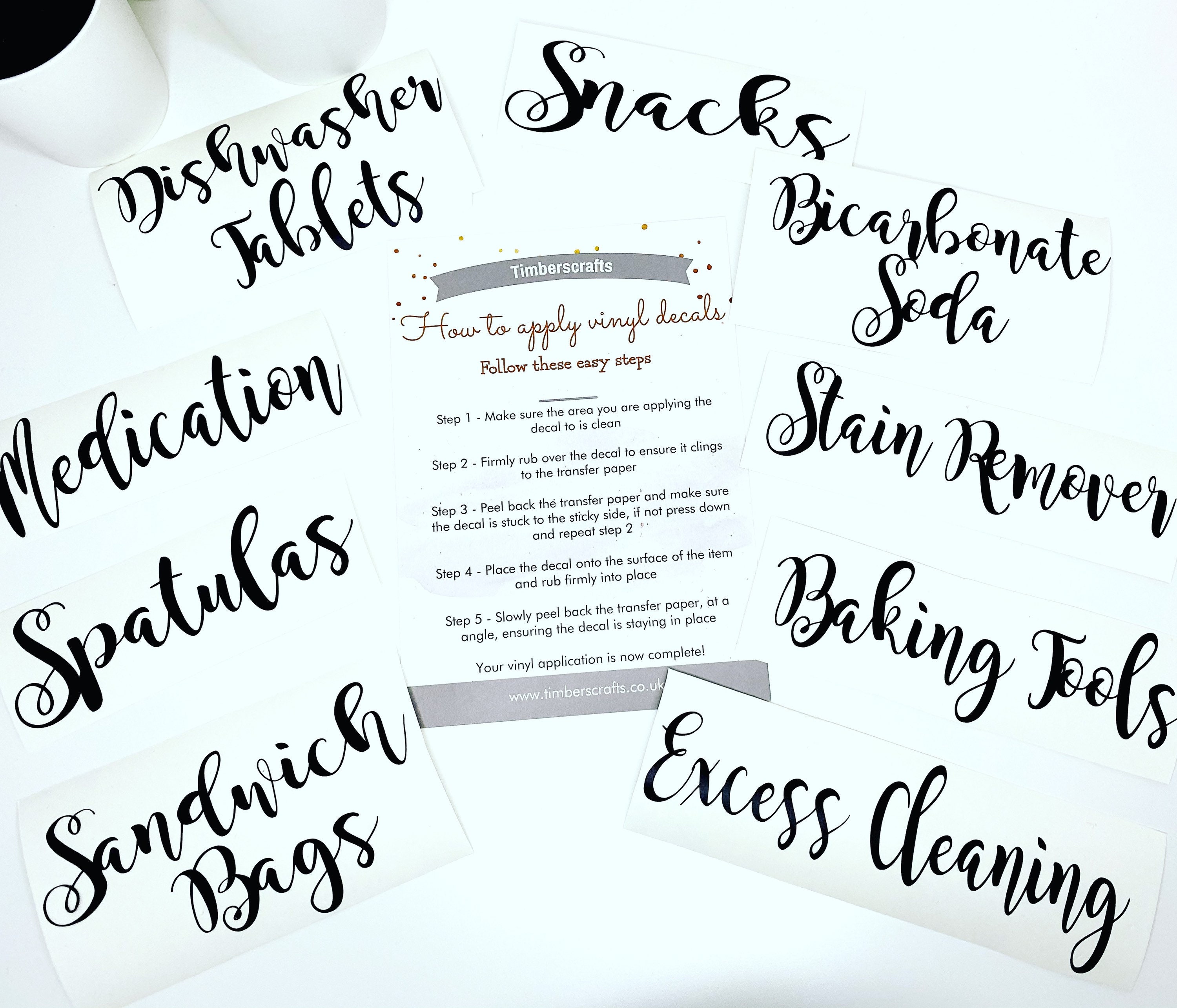 Vinyl label, storage label, Organiser label, kitchen label, cleaning …
