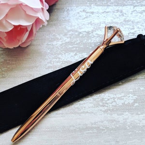 Personalised pen and FREE pouch, mother's day, mummy gift, nanny, nanna, Mrs hinch, pen gift, ladies pen, diamond pen, rose gold