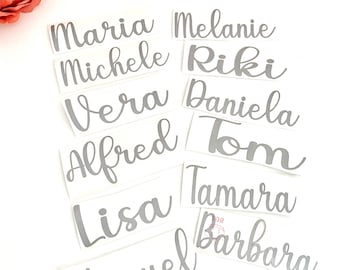 Gepersonaliseerd bruiloftsglas Hen party glas, naamlabel, vinyl naamlabel