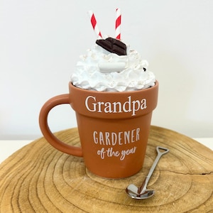 Personalized Plant Pot Mug: Gardener Gift with Shovel Spoon